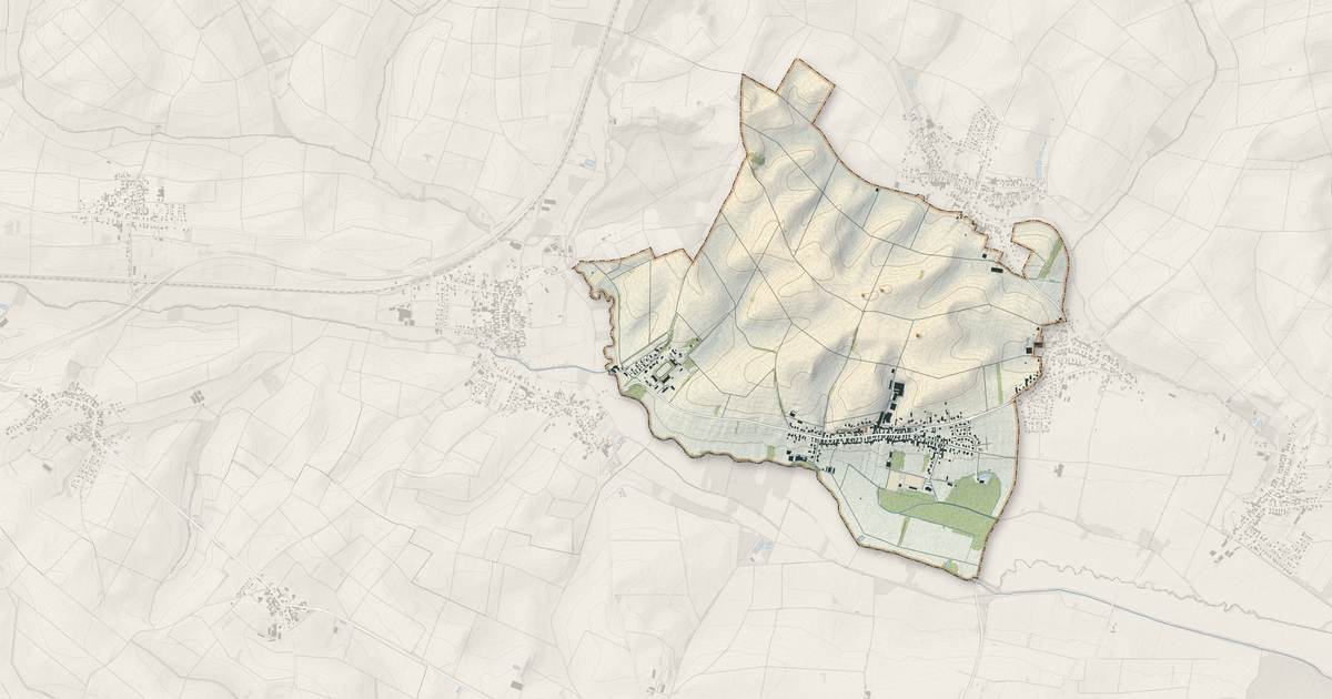 Portrait cartographique de Oberrœdern : relief, eau, forêts, bâti et voies, calculés à partir des données de l'IGN
