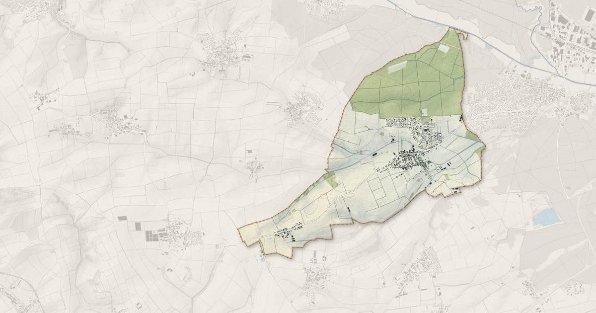 Portrait cartographique de Ohlungen : relief, eau, forêts, bâti et voies, calculés à partir des données de l'IGN