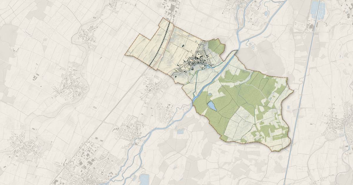 Portrait cartographique de Osthouse : relief, eau, forêts, bâti et voies, calculés à partir des données de l'IGN