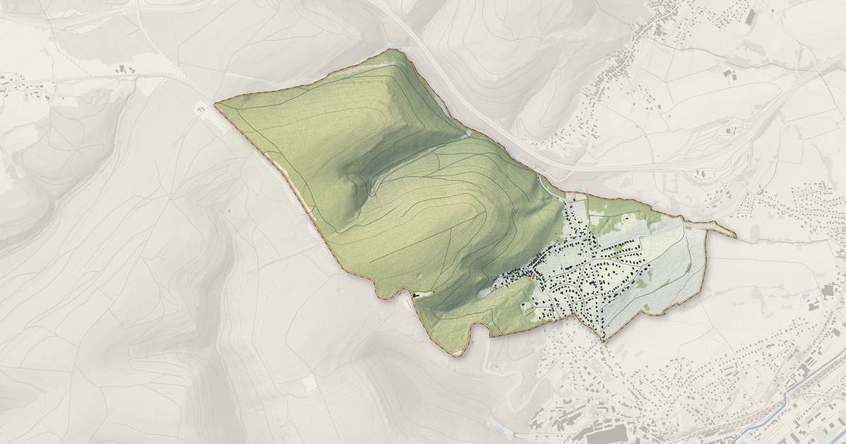 Portrait cartographique de Ottersthal : relief, eau, forêts, bâti et voies, calculés à partir des données de l'IGN