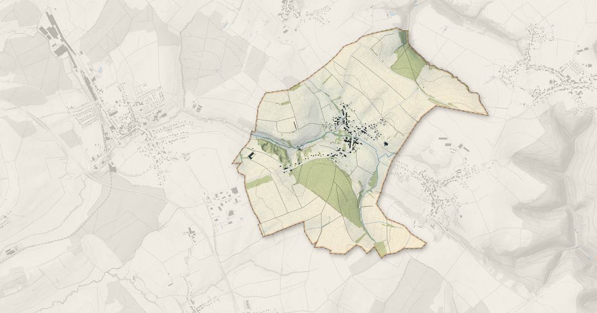 Portrait cartographique de Ottwiller : relief, eau, forêts, bâti et voies, calculés à partir des données de l'IGN