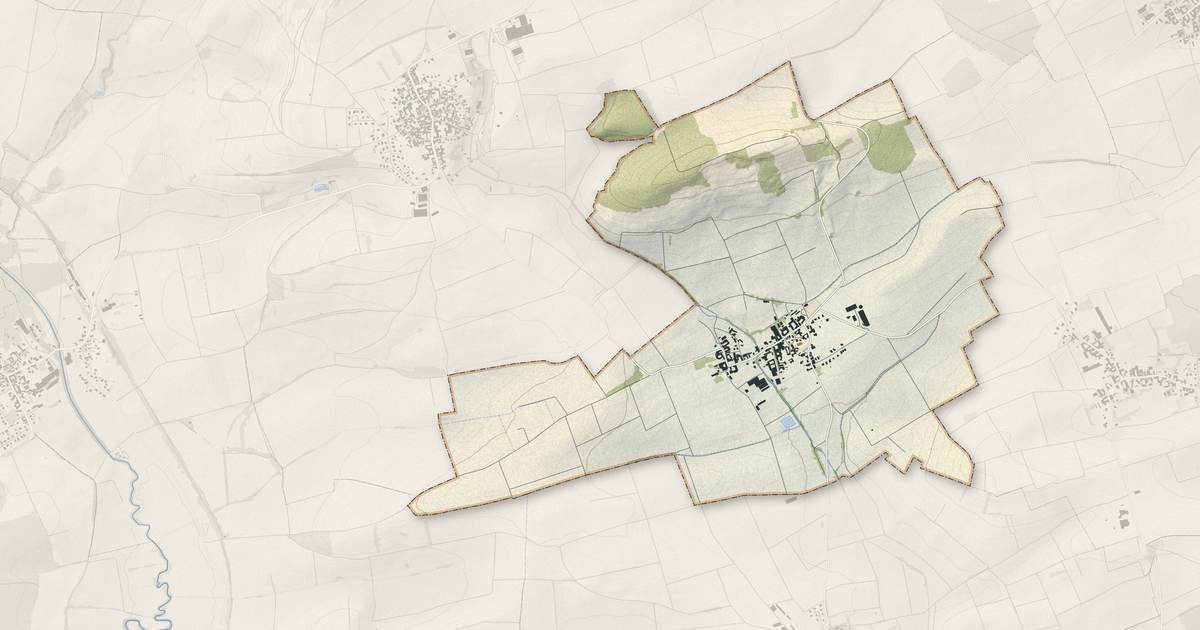 Portrait cartographique de Printzheim : relief, eau, forêts, bâti et voies, calculés à partir des données de l'IGN