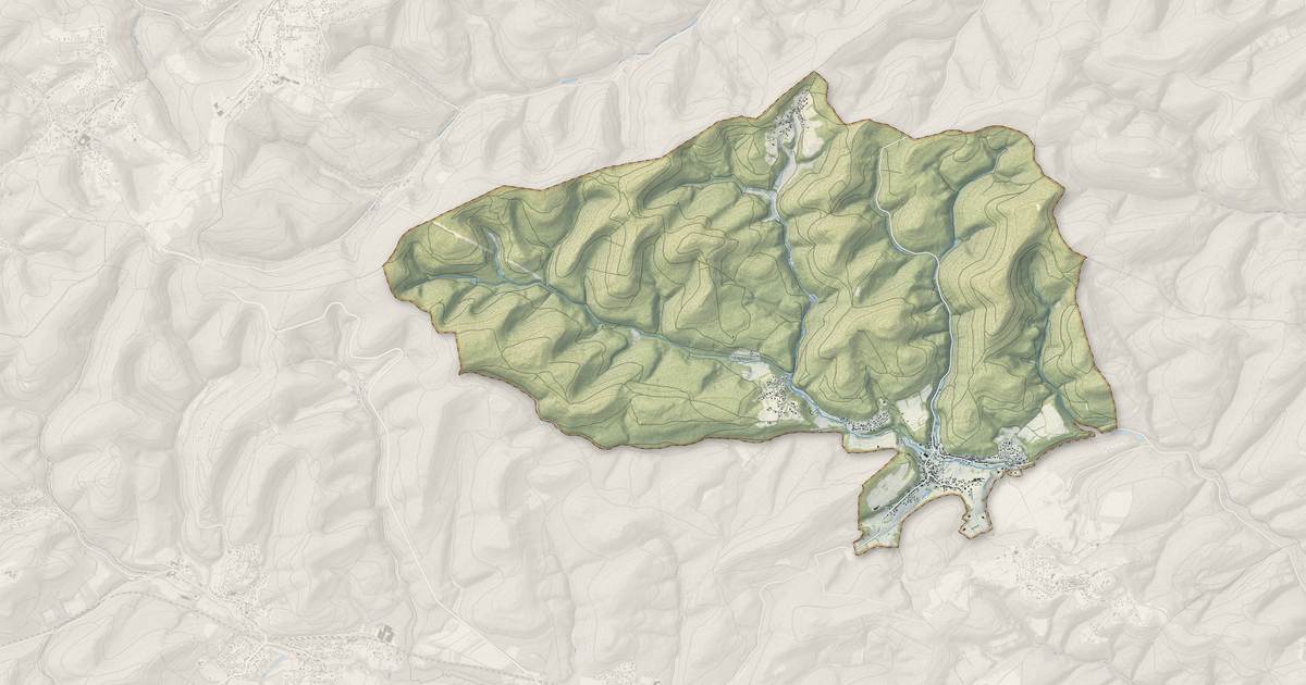 Portrait cartographique de Reipertswiller : relief, eau, forêts, bâti et voies, calculés à partir des données de l'IGN