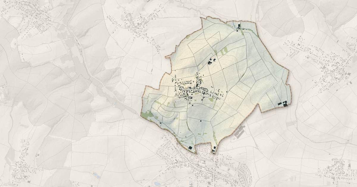 Portrait cartographique de Retschwiller : relief, eau, forêts, bâti et voies, calculés à partir des données de l'IGN