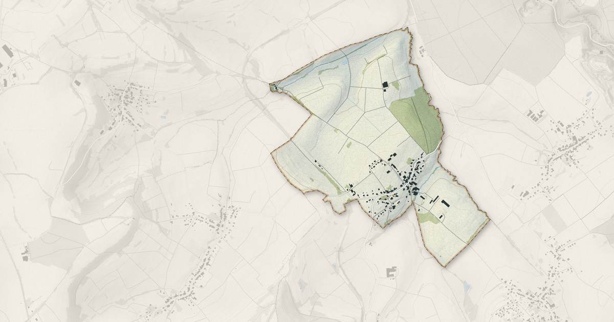 Portrait cartographique de Rexingen : relief, eau, forêts, bâti et voies, calculés à partir des données de l'IGN