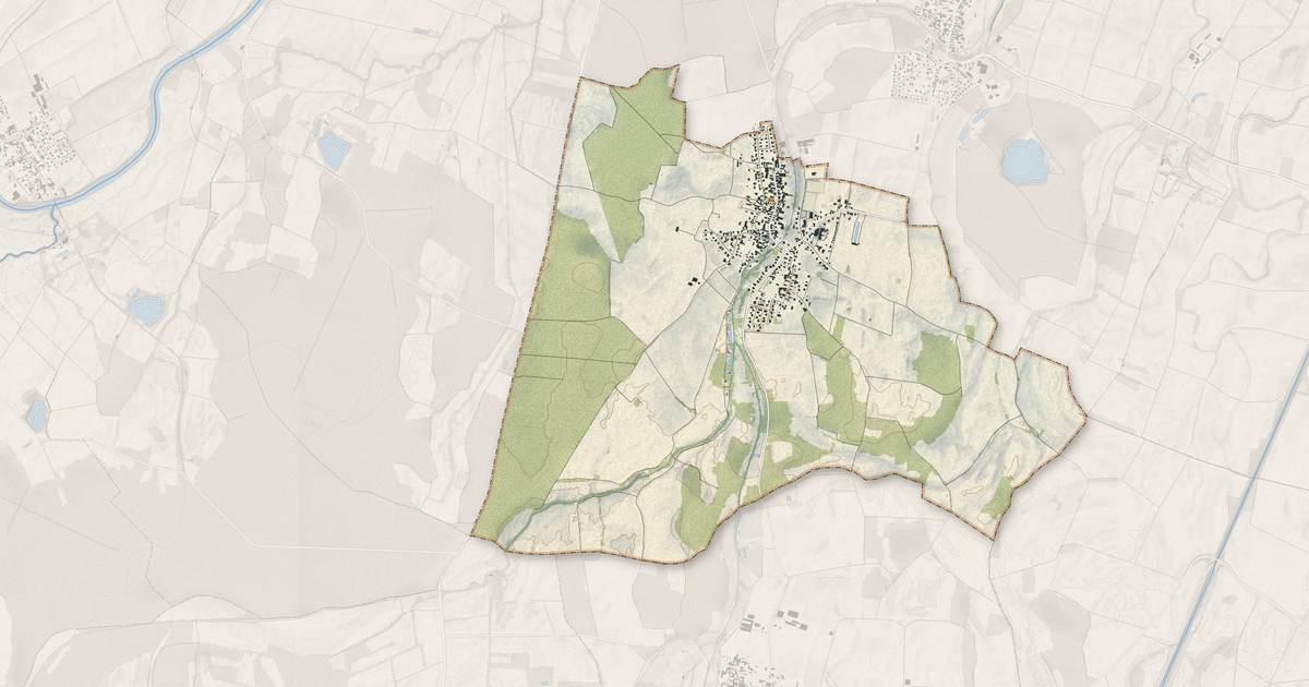 Portrait cartographique de Rossfeld : relief, eau, forêts, bâti et voies, calculés à partir des données de l'IGN