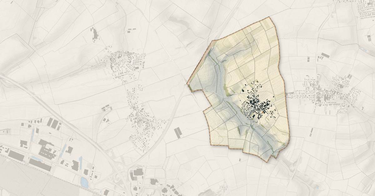 Portrait cartographique de Rottelsheim : relief, eau, forêts, bâti et voies, calculés à partir des données de l'IGN