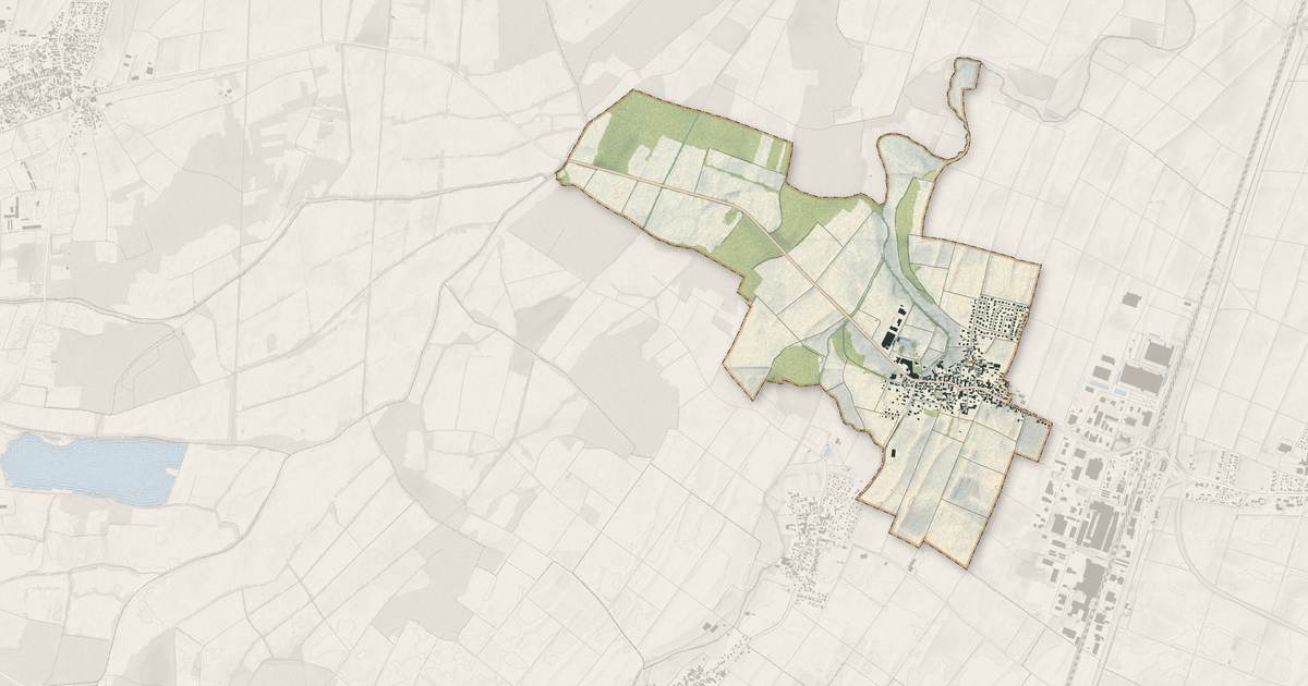 Portrait cartographique de Schaeffersheim : relief, eau, forêts, bâti et voies, calculés à partir des données de l'IGN