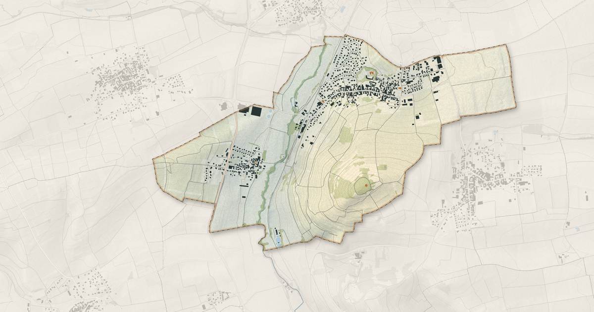 Portrait cartographique de Scharrachbergheim-Irmstett : relief, eau, forêts, bâti et voies, calculés à partir des données de l'IGN