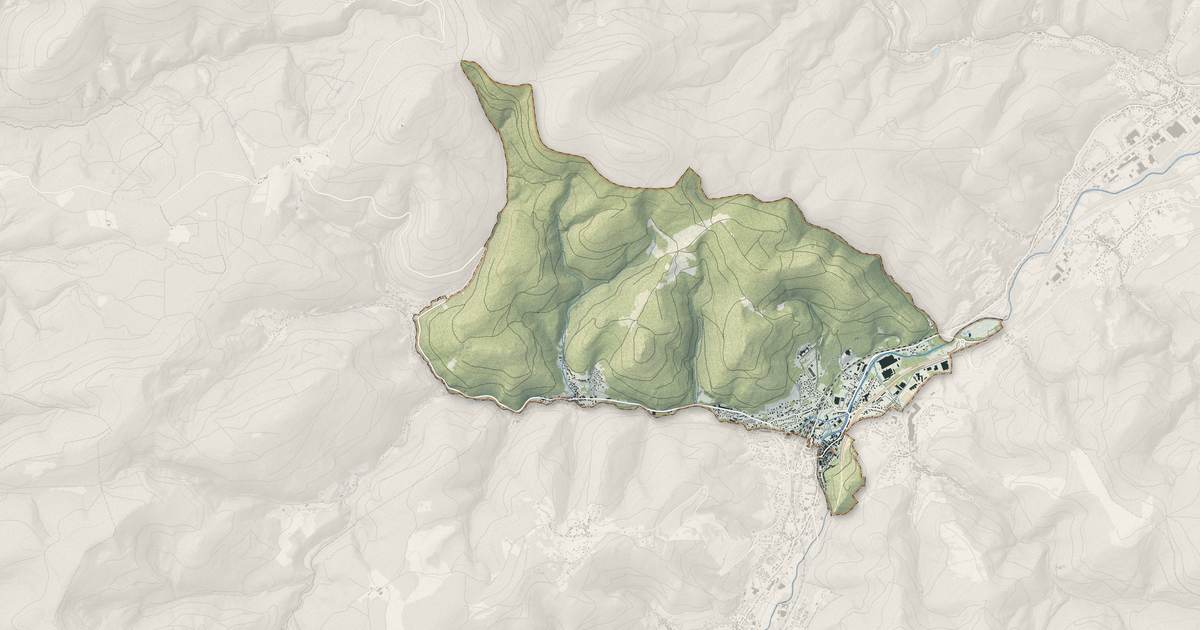 Portrait cartographique de Schirmeck : relief, eau, forêts, bâti et voies, calculés à partir des données de l'IGN