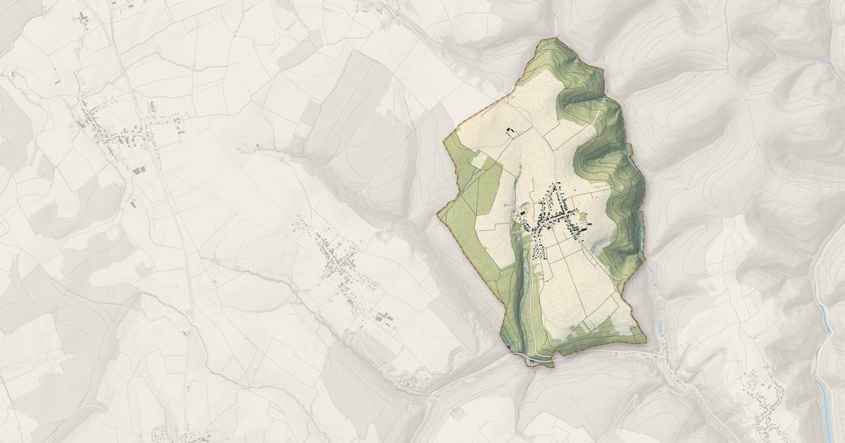 Portrait cartographique de Schœnbourg : relief, eau, forêts, bâti et voies, calculés à partir des données de l'IGN