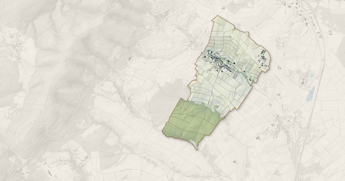 Portrait cartographique de Steinseltz : relief, eau, forêts, bâti et voies, calculés à partir des données de l'IGN