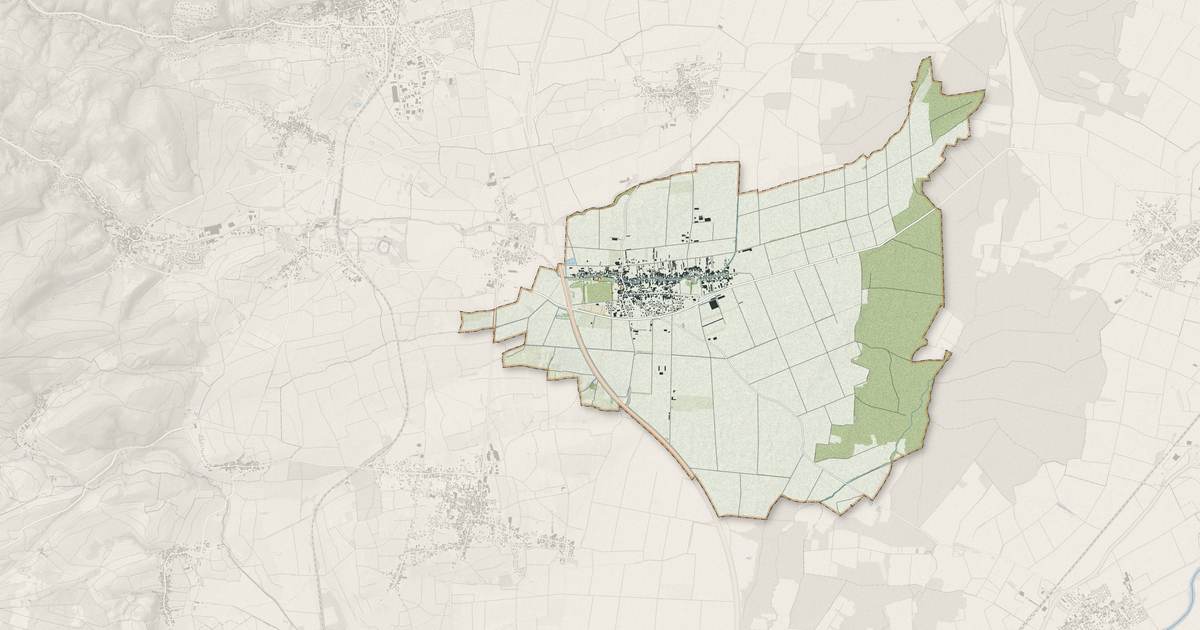 Portrait cartographique de Stotzheim : relief, eau, forêts, bâti et voies, calculés à partir des données de l'IGN