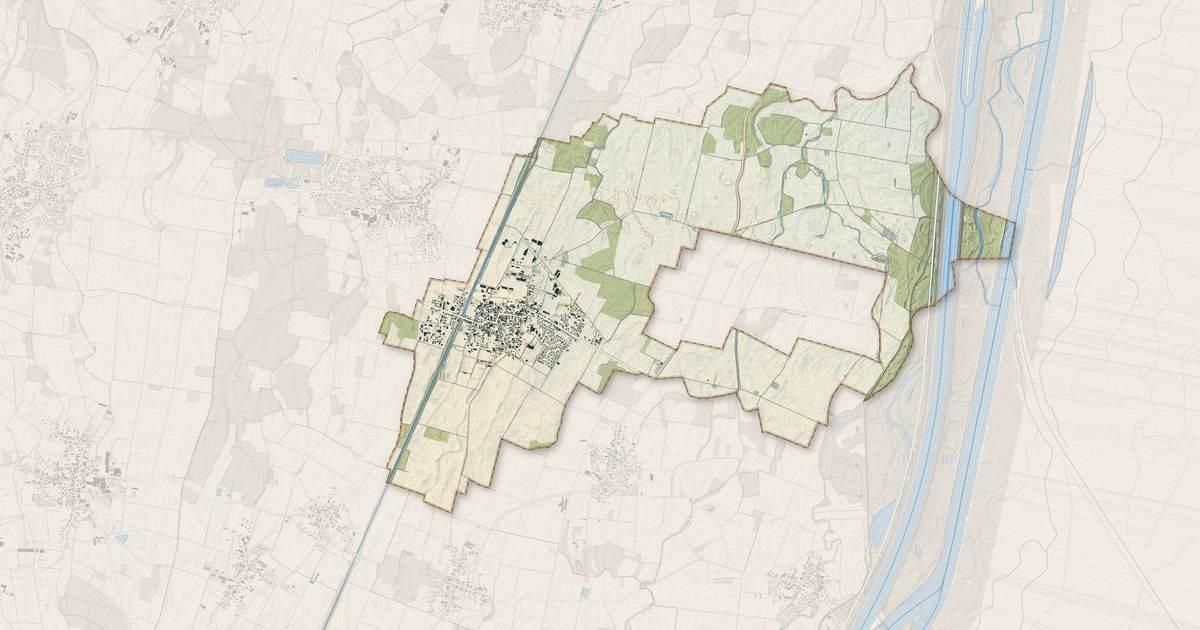 Portrait cartographique de Sundhouse : relief, eau, forêts, bâti et voies, calculés à partir des données de l'IGN
