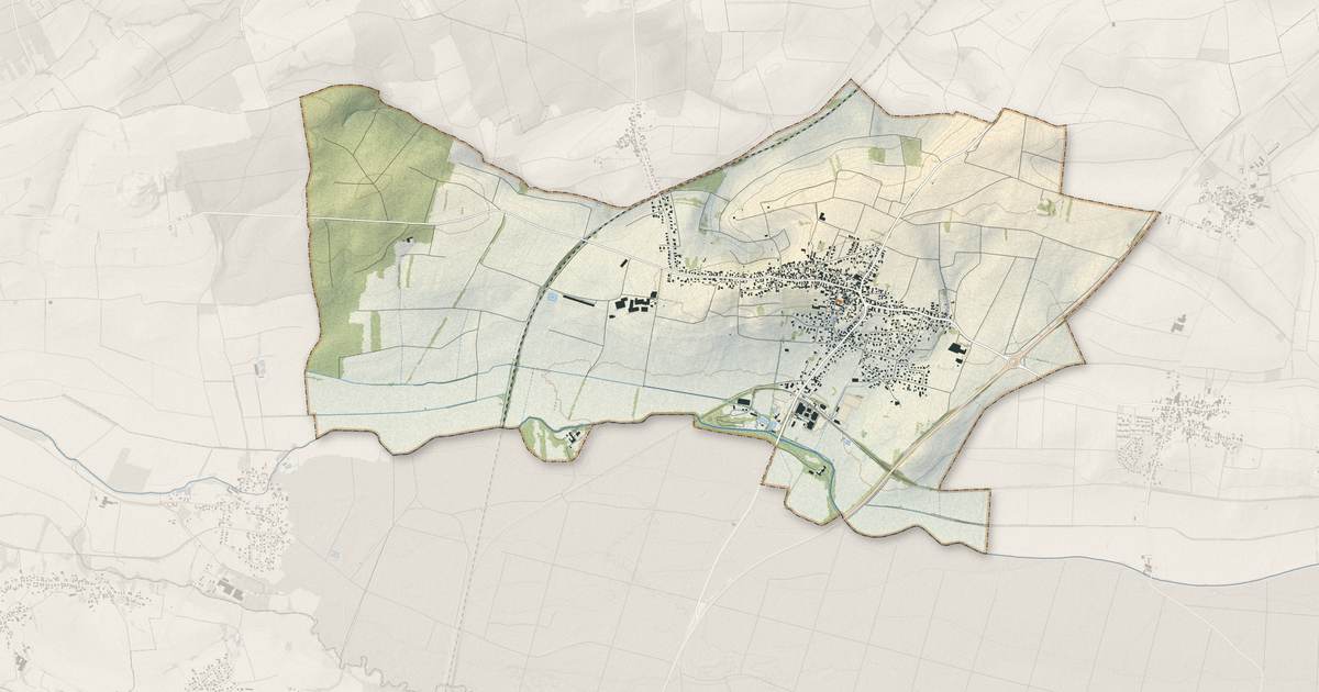 Portrait cartographique de Surbourg : relief, eau, forêts, bâti et voies, calculés à partir des données de l'IGN