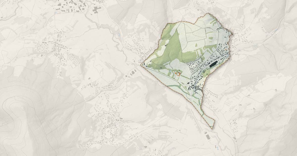 Portrait cartographique de Thanvillé : relief, eau, forêts, bâti et voies, calculés à partir des données de l'IGN