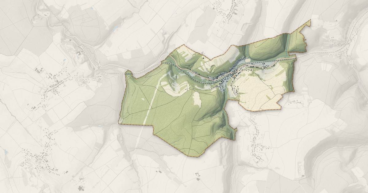 Portrait cartographique de Tieffenbach : relief, eau, forêts, bâti et voies, calculés à partir des données de l'IGN