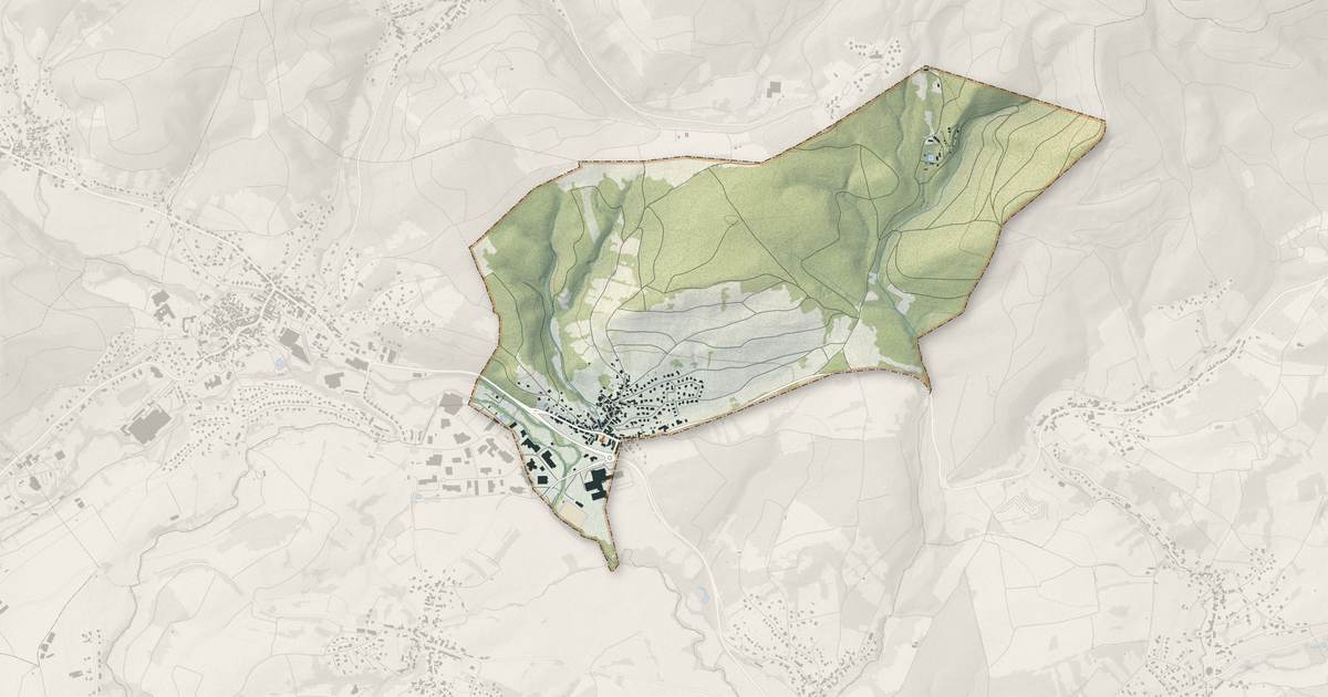 Portrait cartographique de Triembach-au-Val : relief, eau, forêts, bâti et voies, calculés à partir des données de l'IGN