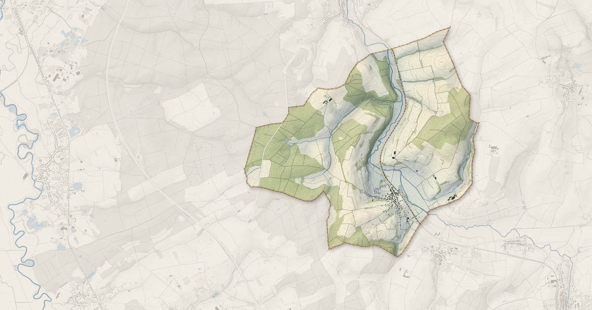 Portrait cartographique de Vœllerdingen : relief, eau, forêts, bâti et voies, calculés à partir des données de l'IGN