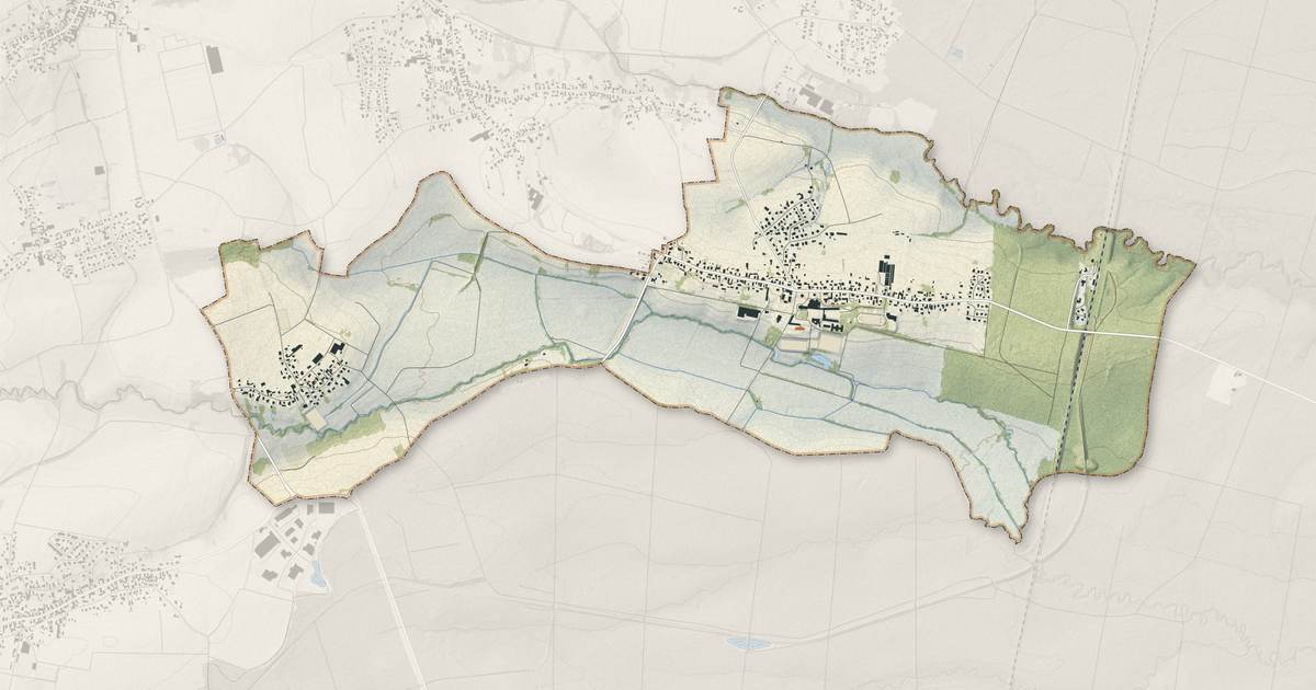 Portrait cartographique de Walbourg : relief, eau, forêts, bâti et voies, calculés à partir des données de l'IGN