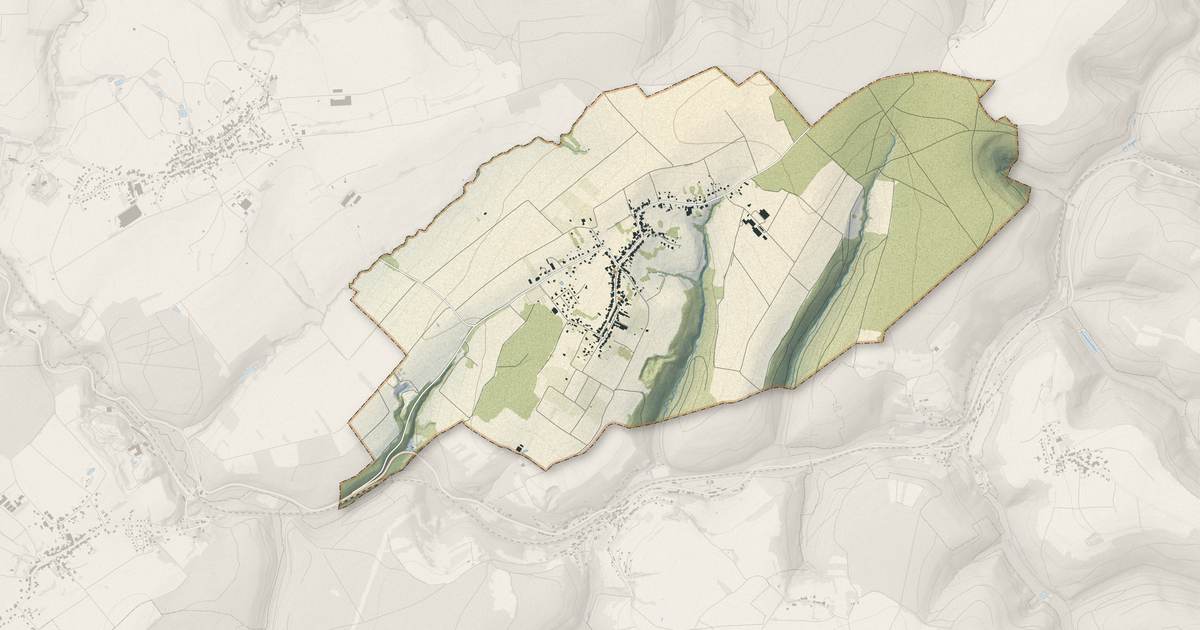 Portrait cartographique de Weislingen : relief, eau, forêts, bâti et voies, calculés à partir des données de l'IGN