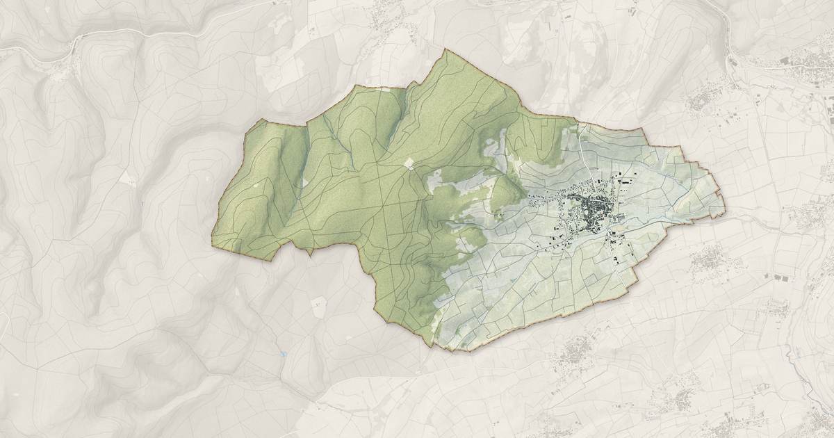 Portrait cartographique de Westhoffen : relief, eau, forêts, bâti et voies, calculés à partir des données de l'IGN