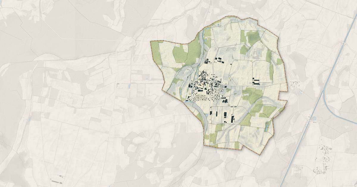 Portrait cartographique de Witternheim : relief, eau, forêts, bâti et voies, calculés à partir des données de l'IGN