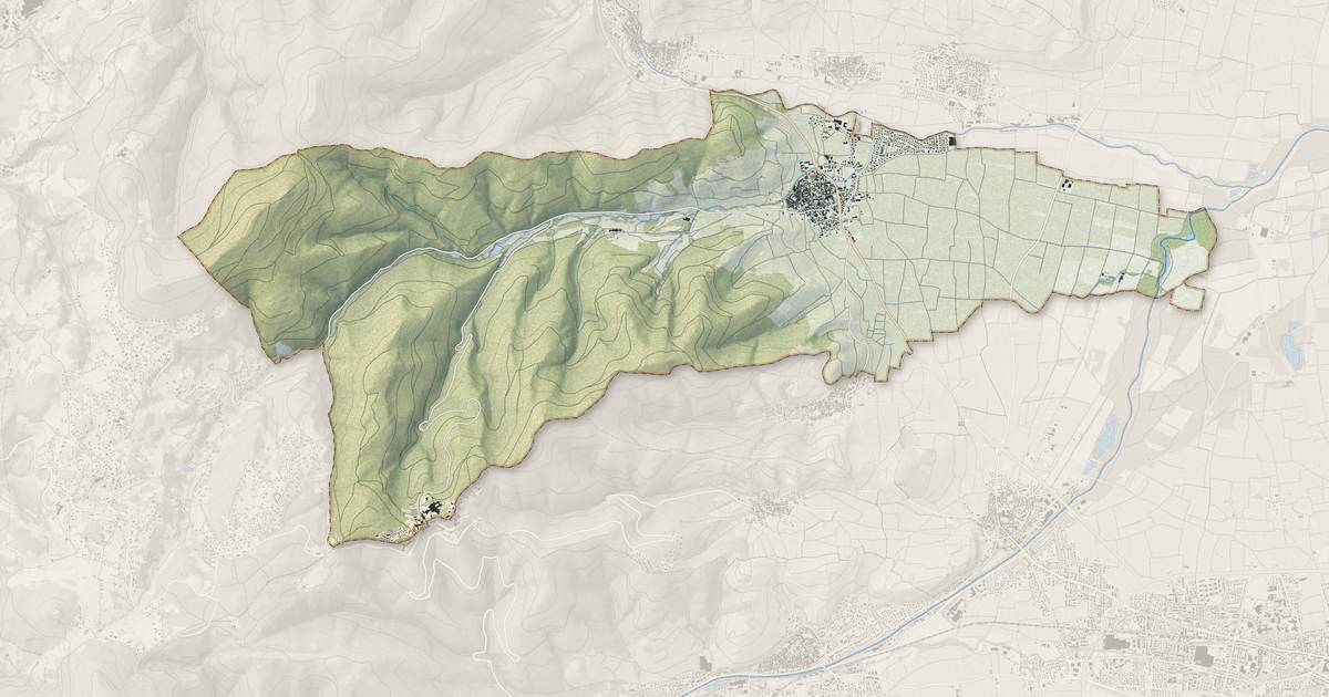 Portrait cartographique de Ammerschwihr : relief, eau, forêts, bâti et voies, calculés à partir des données de l'IGN