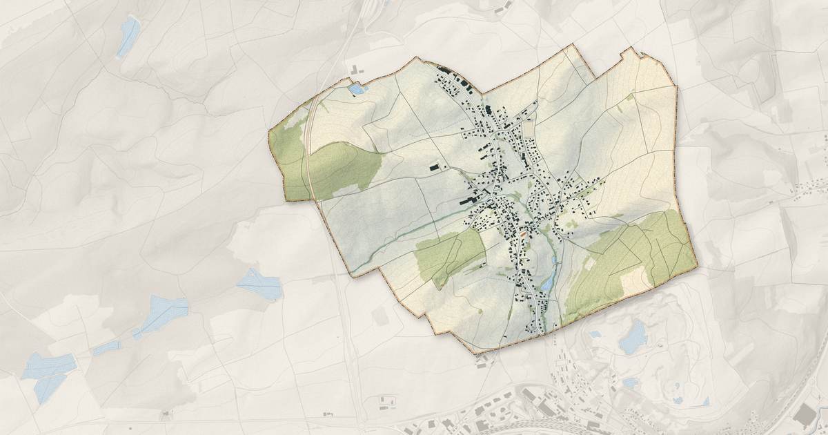 Portrait cartographique de Aspach : relief, eau, forêts, bâti et voies, calculés à partir des données de l'IGN