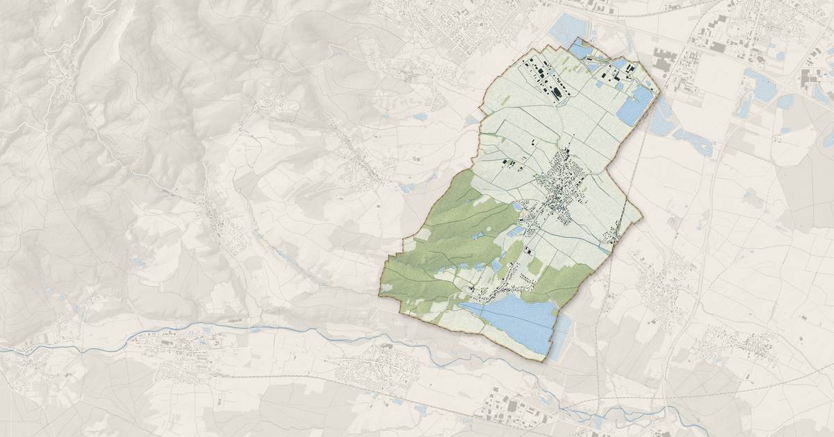 Portrait cartographique de Aspach-Michelbach : relief, eau, forêts, bâti et voies, calculés à partir des données de l'IGN