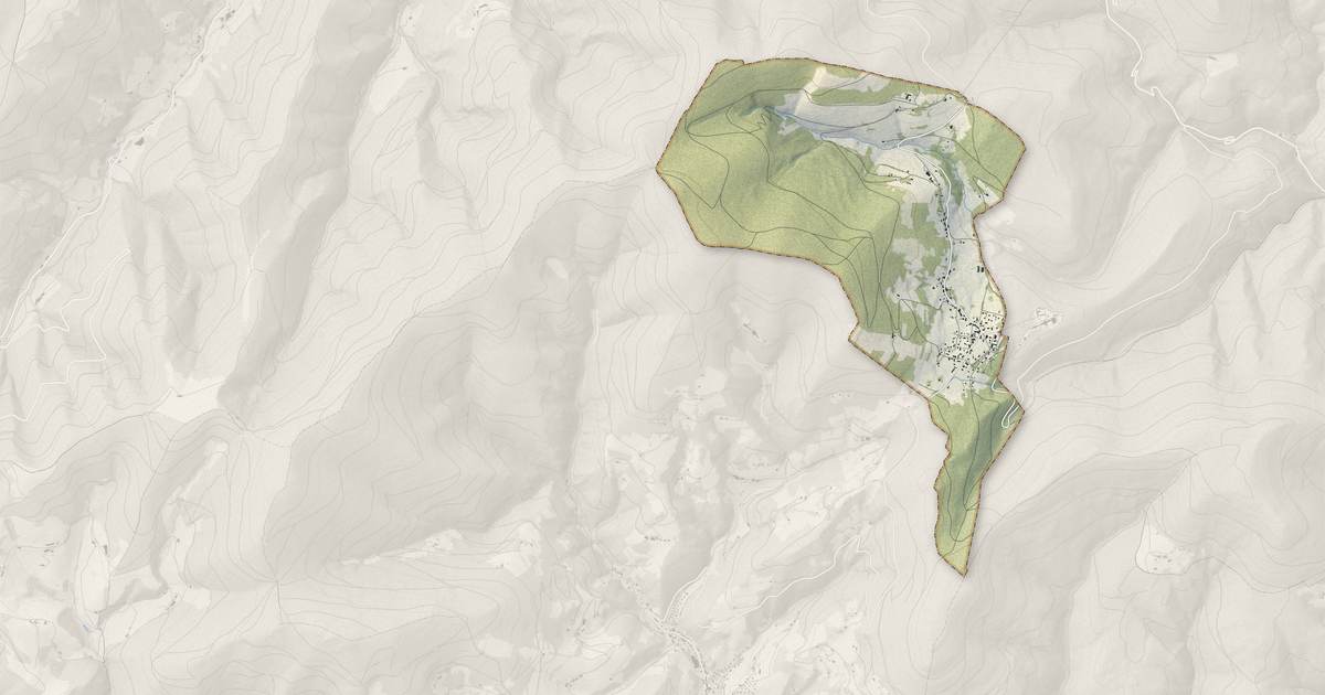 Portrait cartographique de Aubure : relief, eau, forêts, bâti et voies, calculés à partir des données de l'IGN