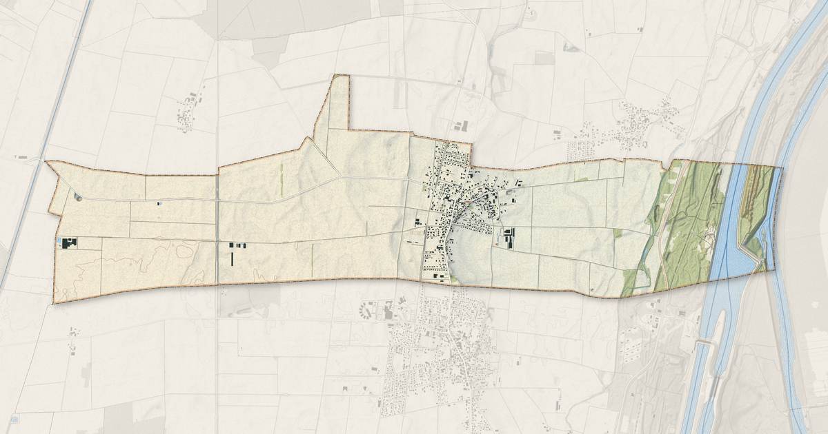 Portrait cartographique de Balgau : relief, eau, forêts, bâti et voies, calculés à partir des données de l'IGN