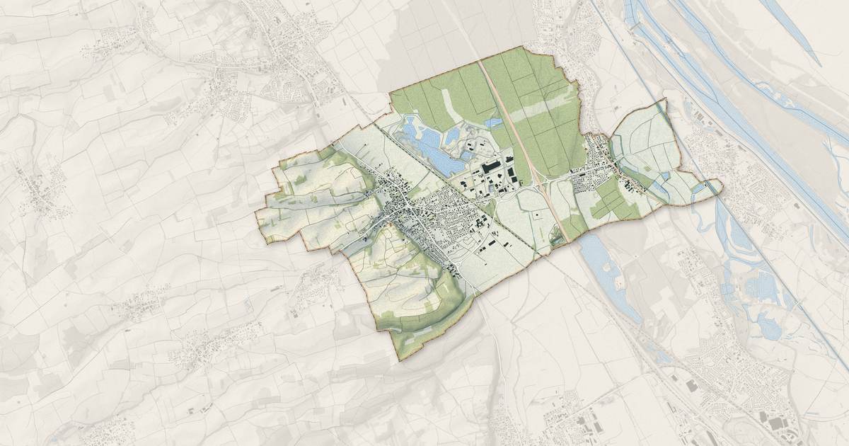 Portrait cartographique de Bartenheim : relief, eau, forêts, bâti et voies, calculés à partir des données de l'IGN