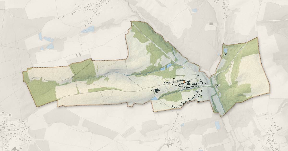 Portrait cartographique de Bellemagny : relief, eau, forêts, bâti et voies, calculés à partir des données de l'IGN