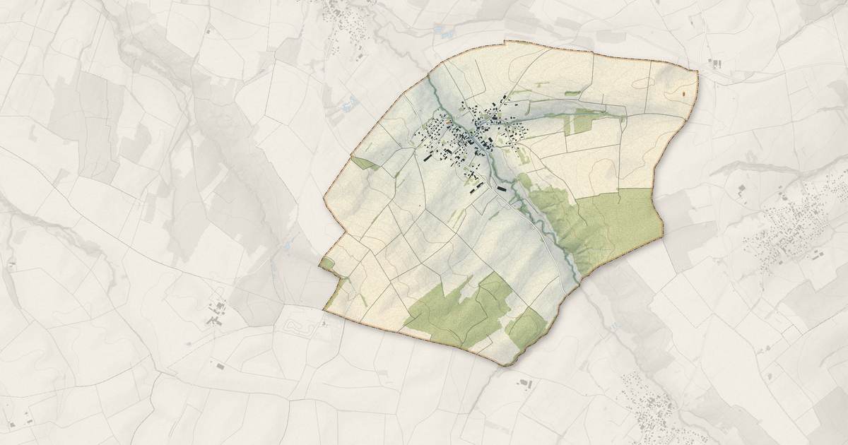 Portrait cartographique de Berentzwiller : relief, eau, forêts, bâti et voies, calculés à partir des données de l'IGN