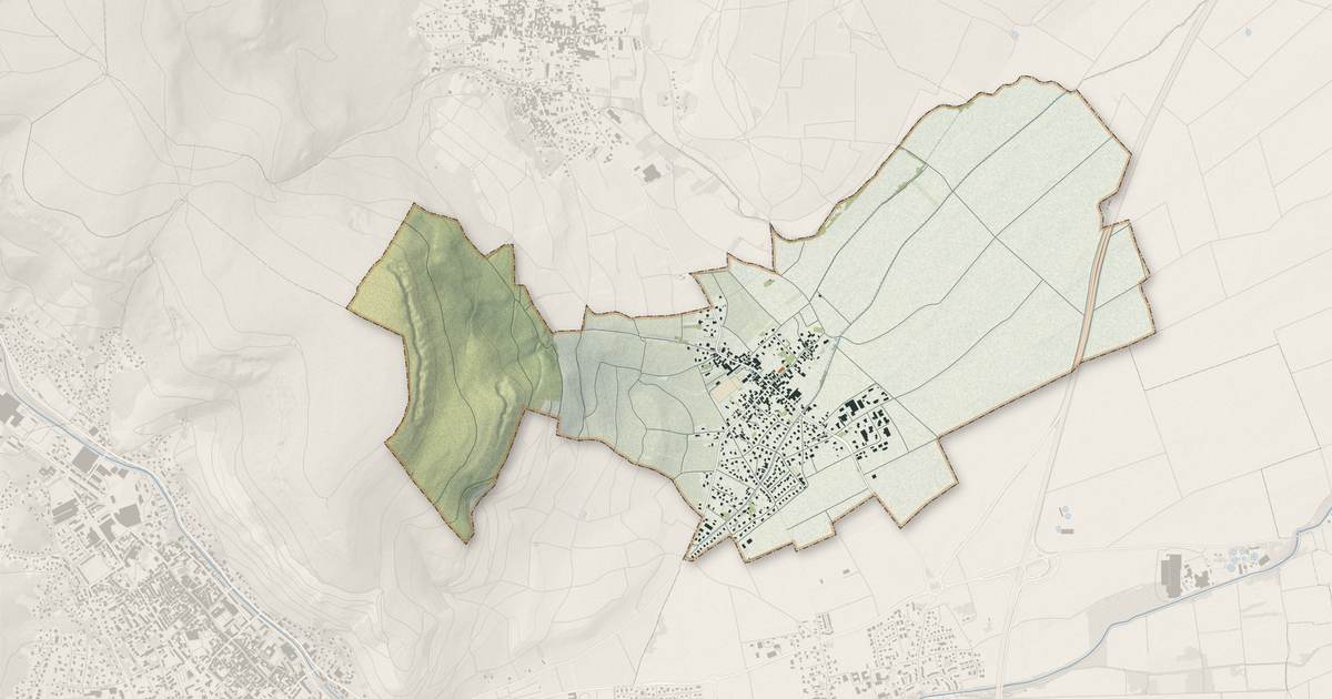 Portrait cartographique de Bergholtz : relief, eau, forêts, bâti et voies, calculés à partir des données de l'IGN