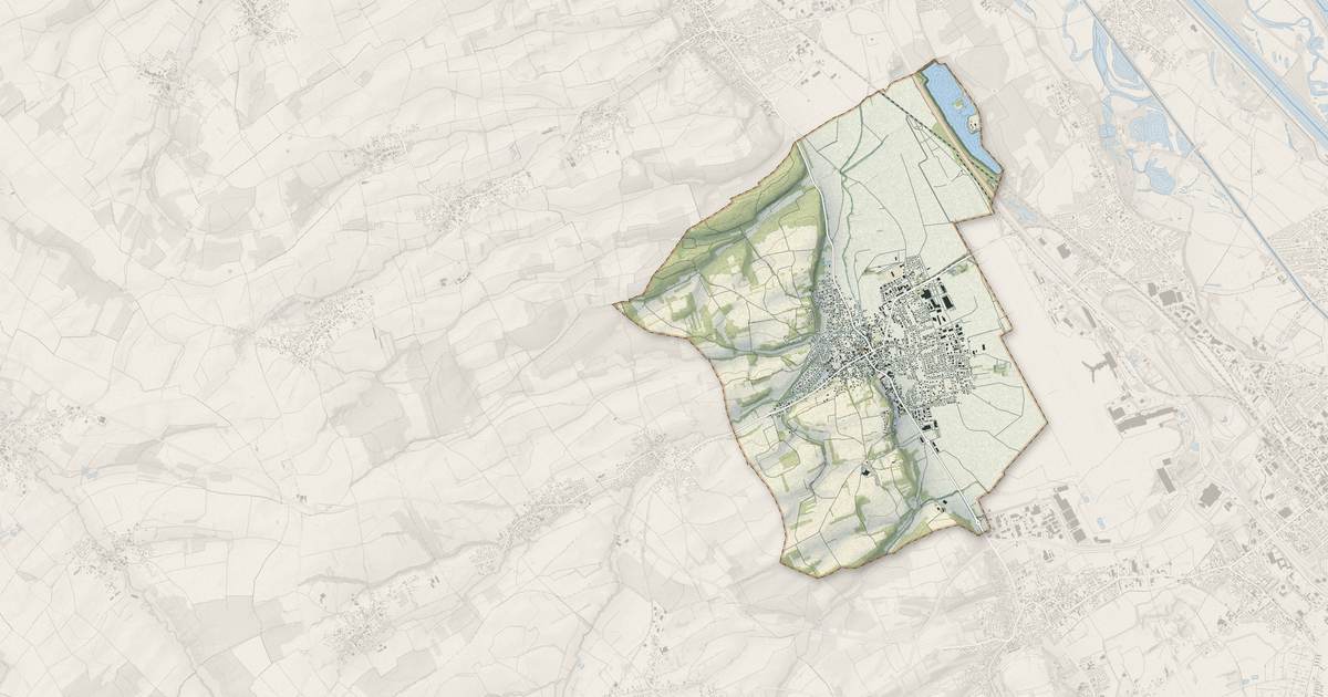 Portrait cartographique de Blotzheim : relief, eau, forêts, bâti et voies, calculés à partir des données de l'IGN