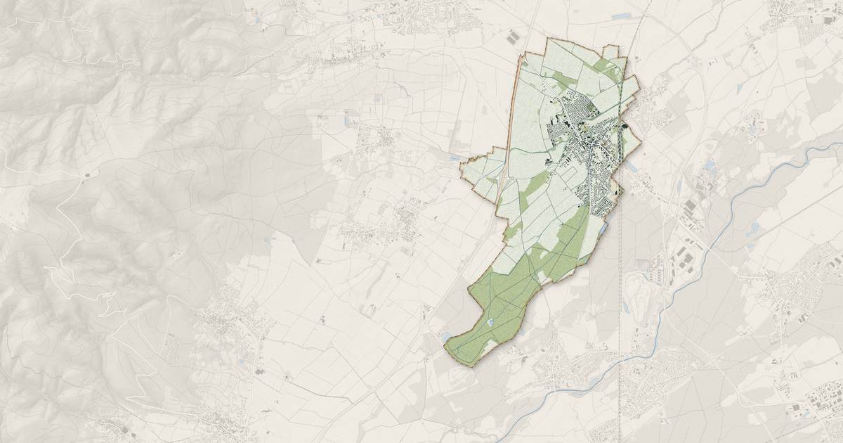 Portrait cartographique de Bollwiller : relief, eau, forêts, bâti et voies, calculés à partir des données de l'IGN