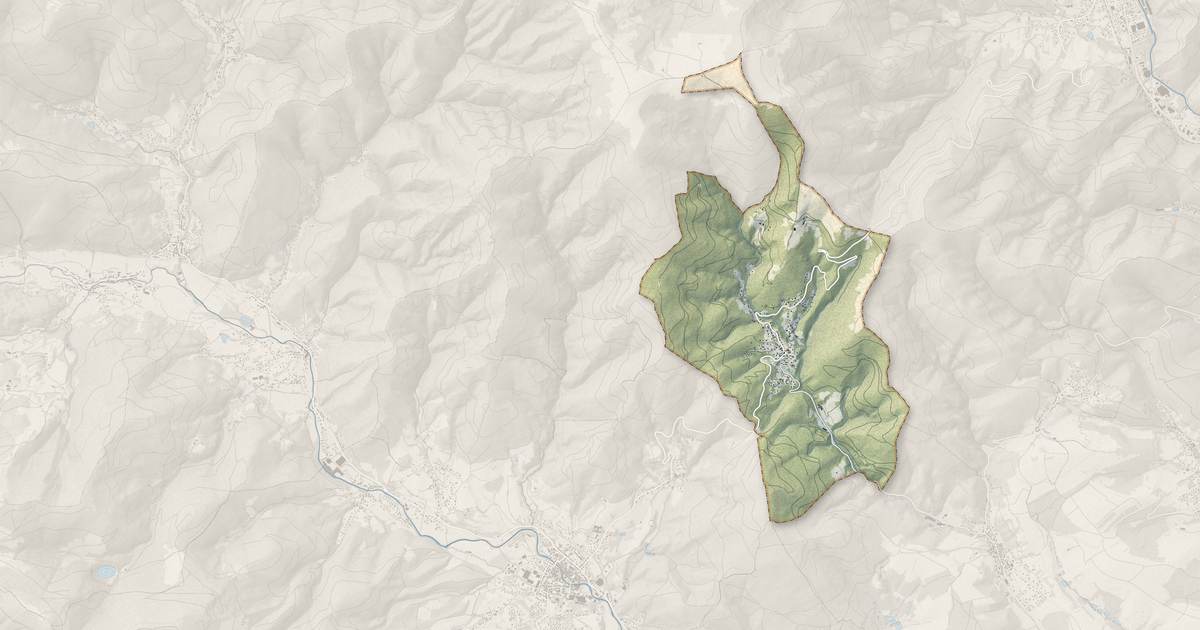 Portrait cartographique de Bourbach-le-Haut : relief, eau, forêts, bâti et voies, calculés à partir des données de l'IGN