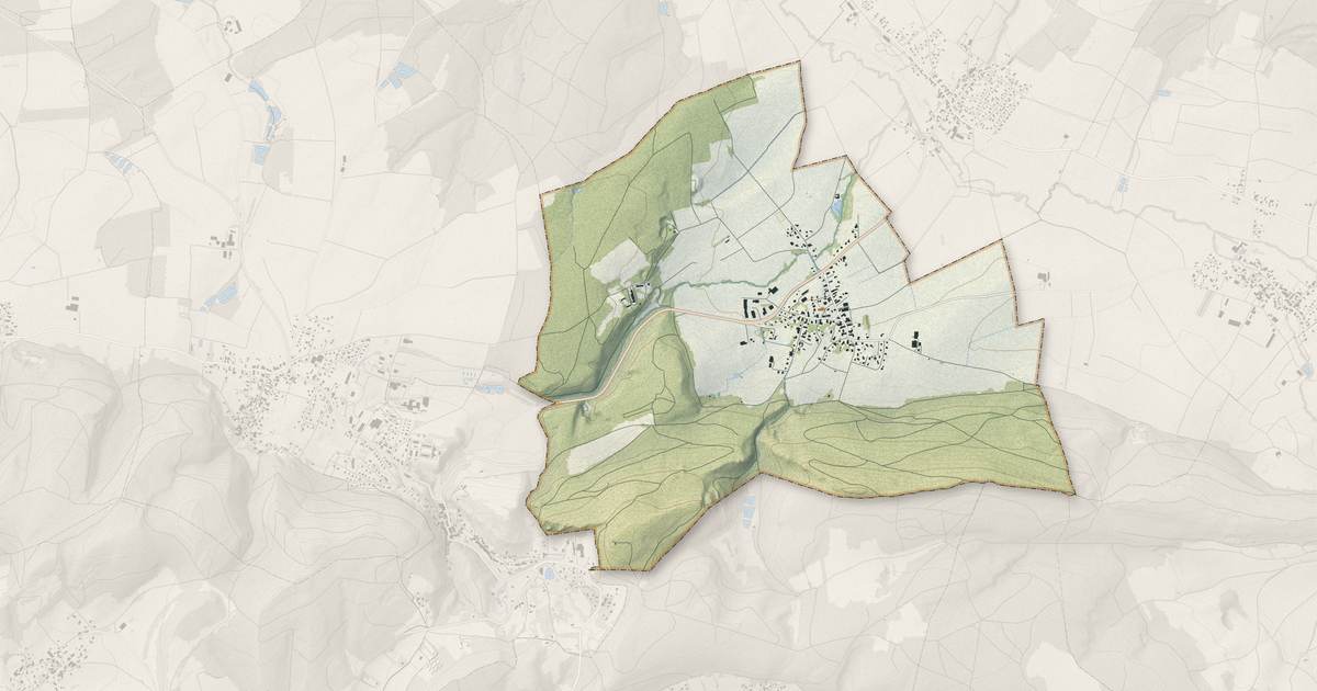 Portrait cartographique de Bouxwiller : relief, eau, forêts, bâti et voies, calculés à partir des données de l'IGN