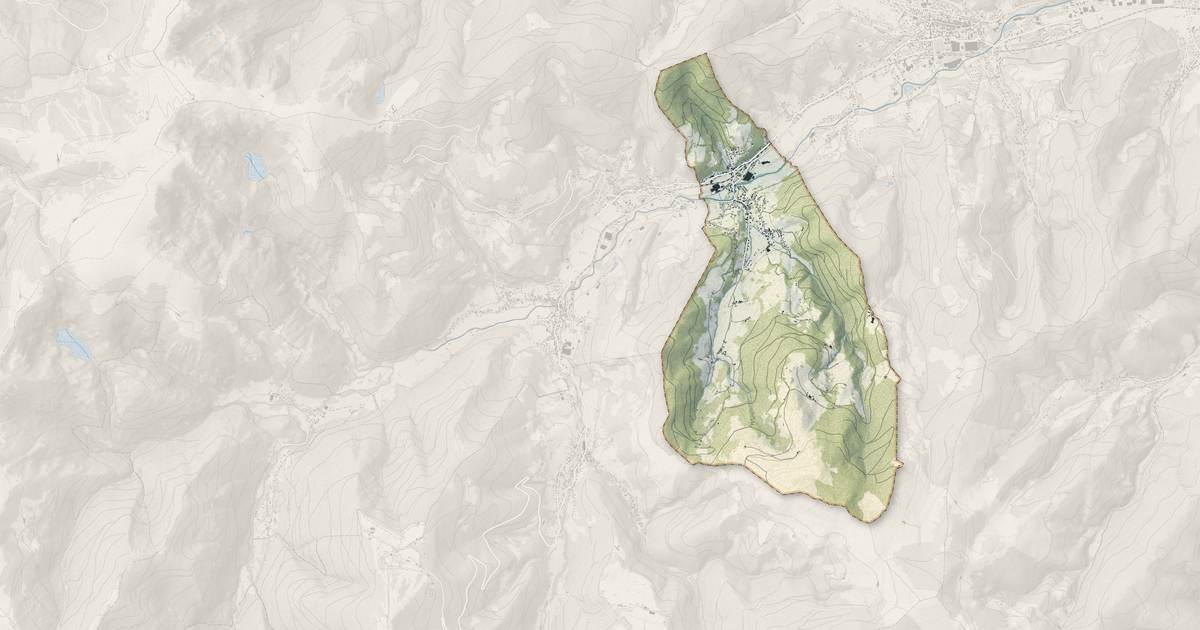 Portrait cartographique de Breitenbach-Haut-Rhin : relief, eau, forêts, bâti et voies, calculés à partir des données de l'IGN
