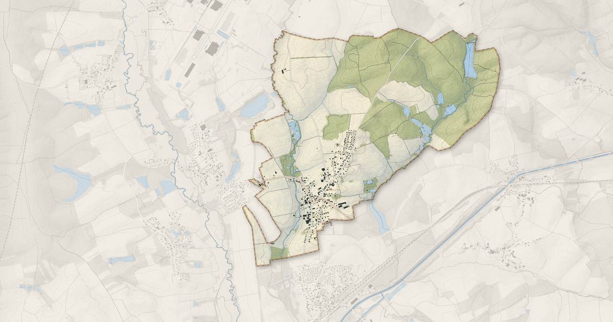 Portrait cartographique de Chavannes-sur-l'Étang : relief, eau, forêts, bâti et voies, calculés à partir des données de l'IGN