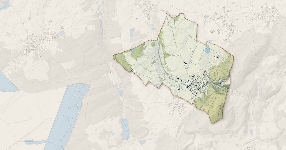 Portrait cartographique de Durlinsdorf : relief, eau, forêts, bâti et voies, calculés à partir des données de l'IGN