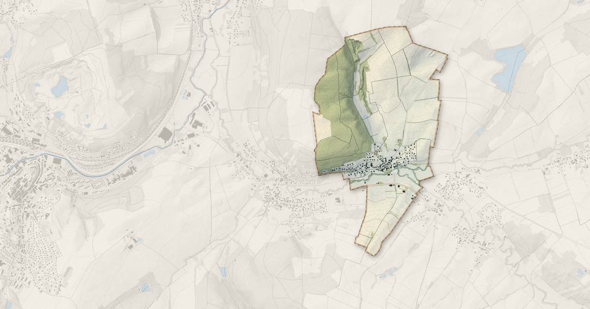 Portrait cartographique de Emlingen : relief, eau, forêts, bâti et voies, calculés à partir des données de l'IGN