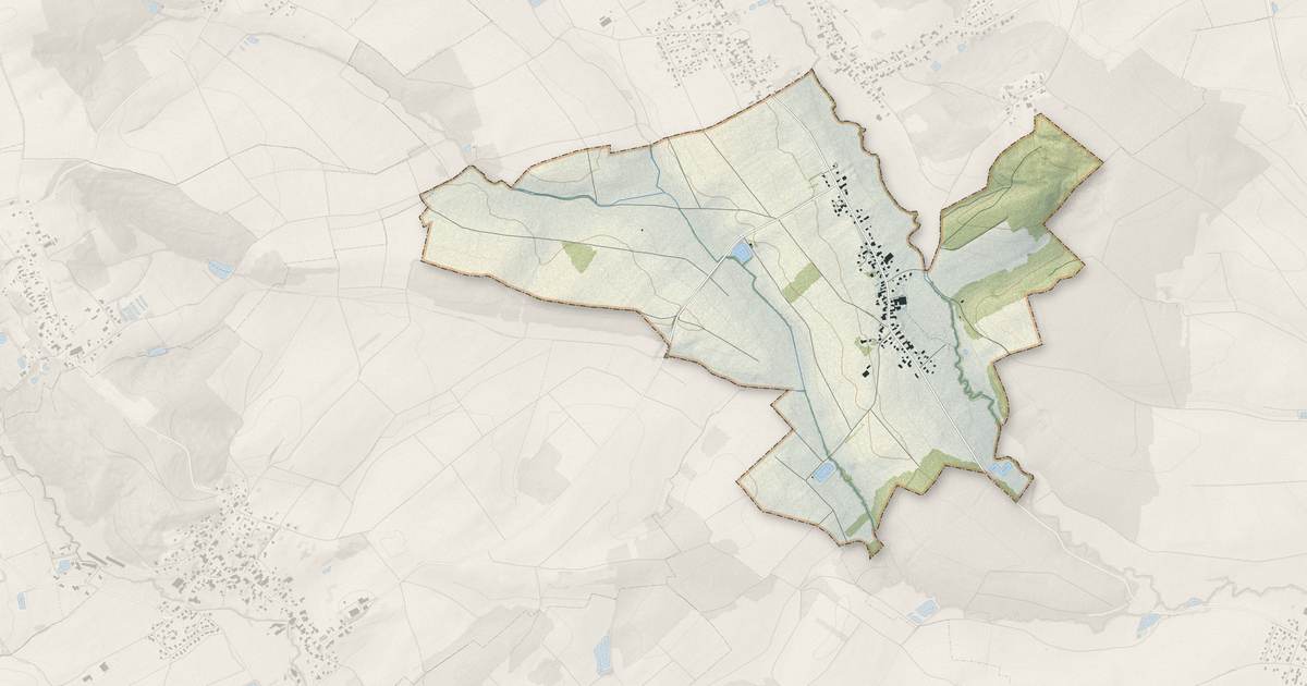 Portrait cartographique de Falkwiller : relief, eau, forêts, bâti et voies, calculés à partir des données de l'IGN