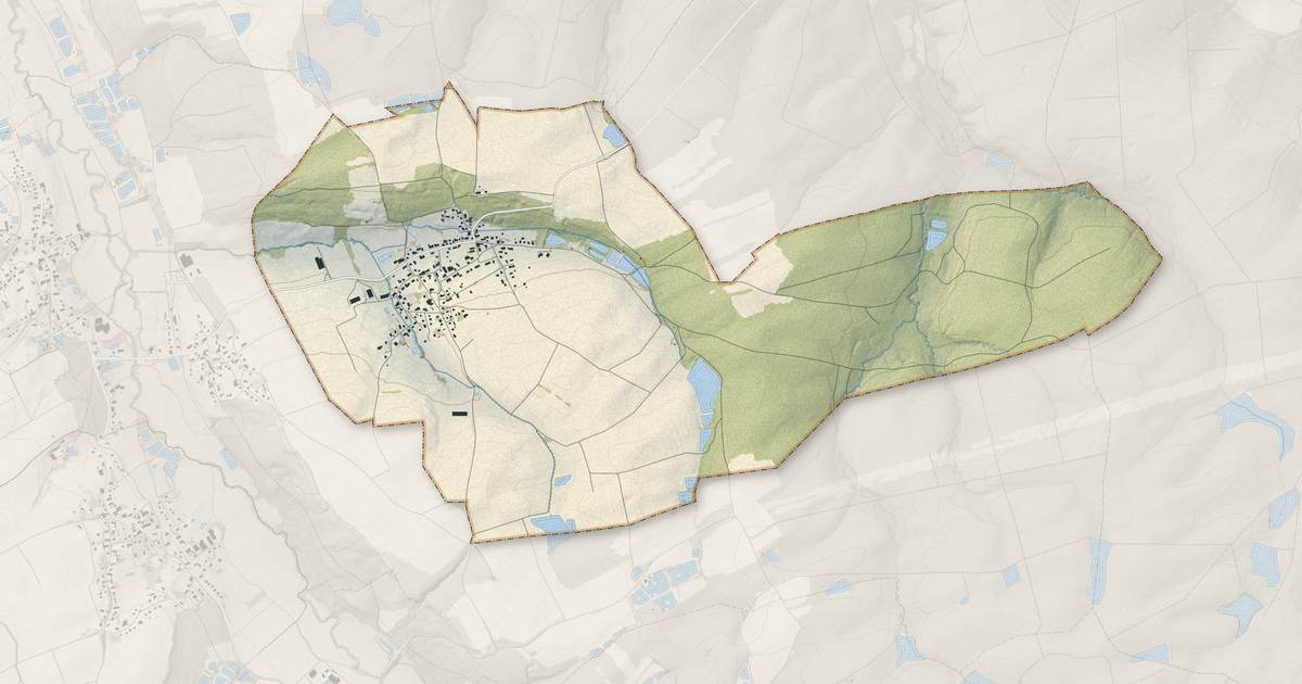 Portrait cartographique de Fulleren : relief, eau, forêts, bâti et voies, calculés à partir des données de l'IGN