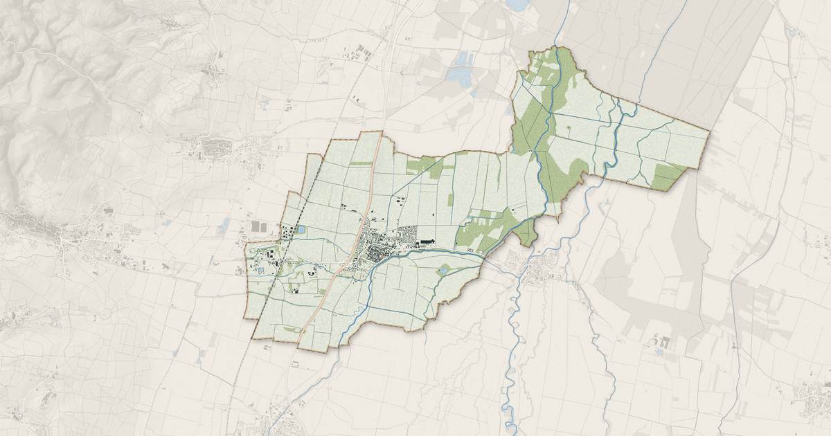 Portrait cartographique de Guémar : relief, eau, forêts, bâti et voies, calculés à partir des données de l'IGN