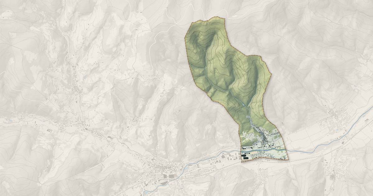 Portrait cartographique de Gunsbach : relief, eau, forêts, bâti et voies, calculés à partir des données de l'IGN