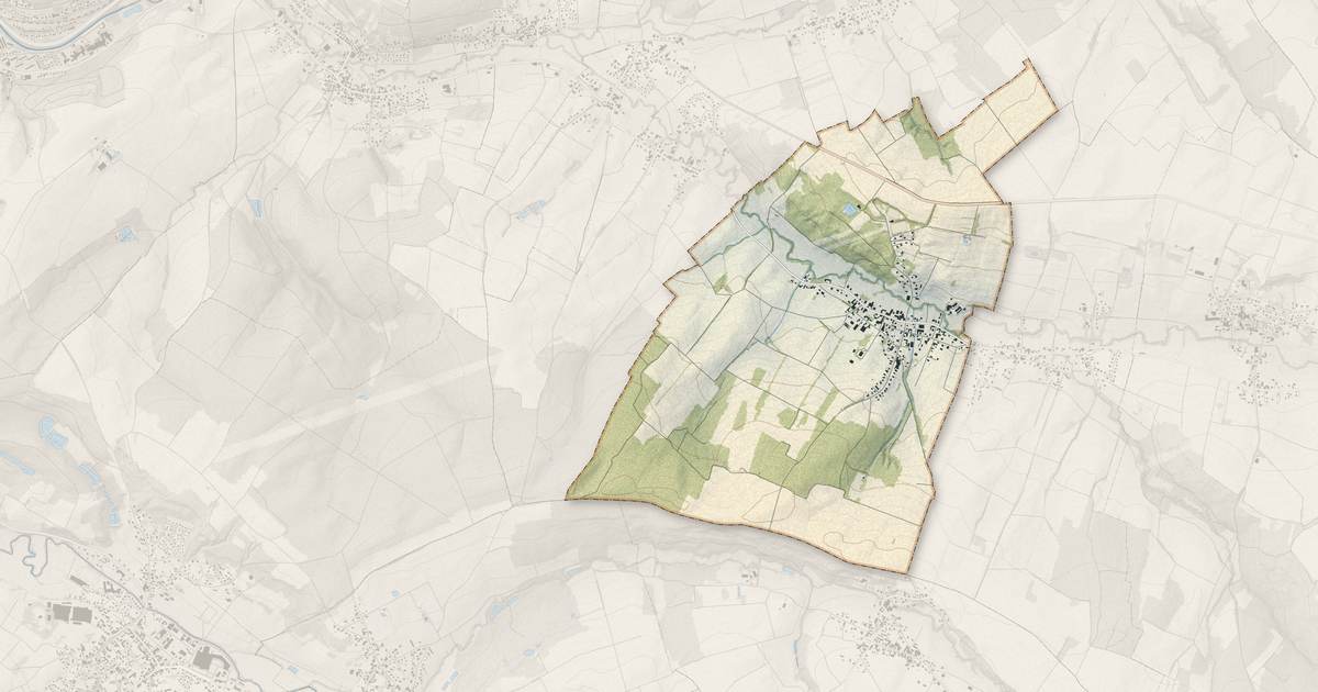 Portrait cartographique de Hausgauen : relief, eau, forêts, bâti et voies, calculés à partir des données de l'IGN
