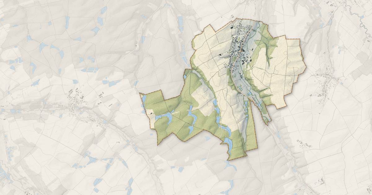 Portrait cartographique de Heimersdorf : relief, eau, forêts, bâti et voies, calculés à partir des données de l'IGN